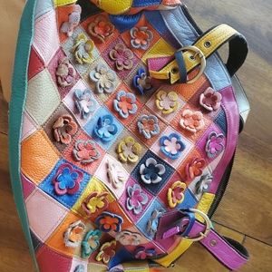 Ameri Leather large floral shoulder bag